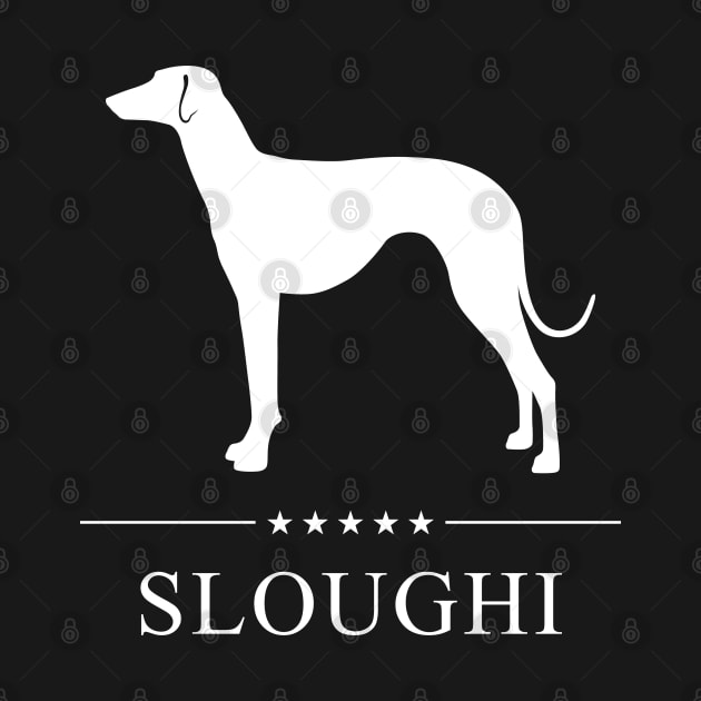 Sloughi Dog White Silhouette by millersye