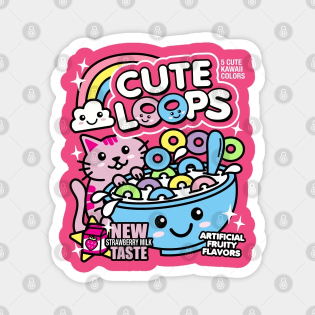 Cute Loops Kawaii Cereal Magnet by DetourShirts