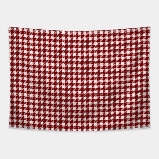 Dark Christmas Candy Apple Red Gingham Plaid Check Tapestry