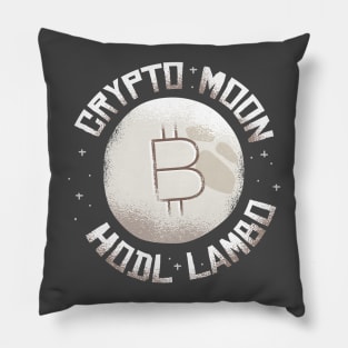 Crypto Moon Hodl  Lambo Graphic Tee Pillow