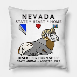 Nevada - Desert Big Horn Sheep - State, Heart, Home - state symbols Pillow