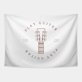 Play Guitar Headstock and Picks Tapestry