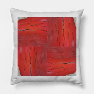 PEALING RED PAINT... study in 4 parts Pillow