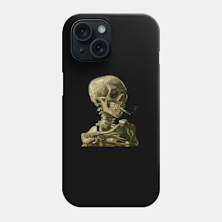 Skeleton with a burning cigarette - Van Gogh Phone Case