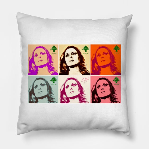 Fairuz pop art Pillow by Beirout