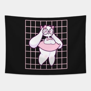 Checkered Bunny Girl Tapestry