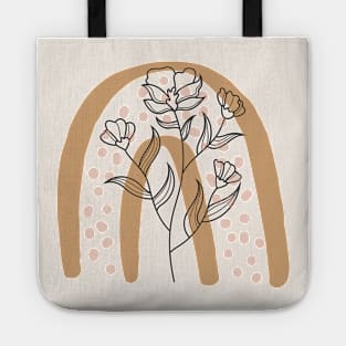 Boho flower rainbow Tote