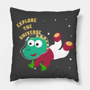 Cute dinosaur astronaut. Pillow