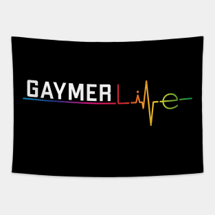 Gaymer life Gaymer Girl / Boy Gamer Gayming Gay Pride Heartbeat Tapestry