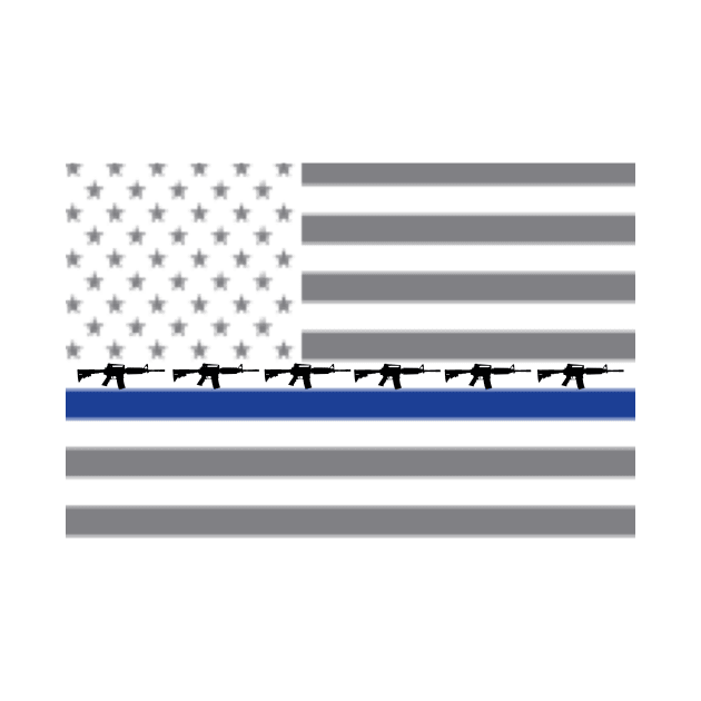 Thin Blue Line AR15 Flag by Ten20Designs