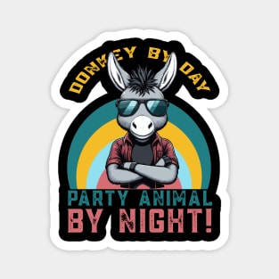 Cool Funny Donkey with Sunglasses - Ideal for Animal Lovers! Magnet