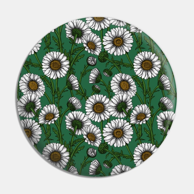 Daisies on emerald green Pin by katerinamk