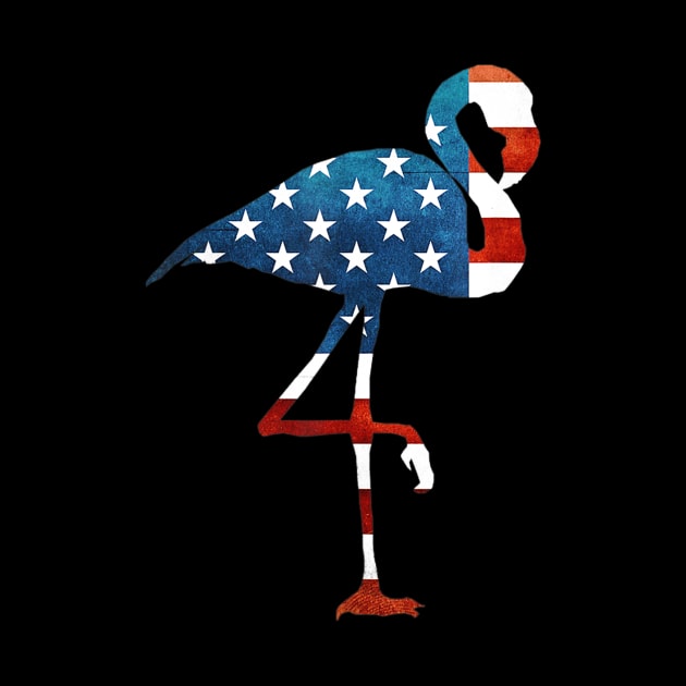 4th of July Flamingo American flag USA by Haley Tokey