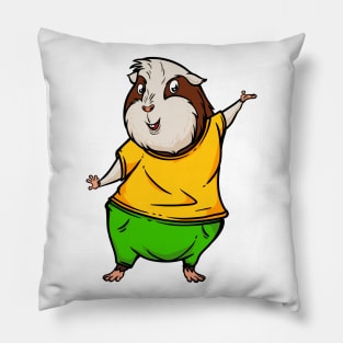 Cute Anthropomorphic Human-like Cartoon Character Guinea Pig in Clothes Pillow