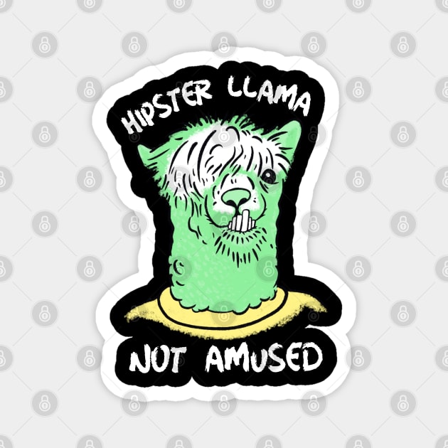 Hipster Llama Not Amused Magnet by The WYLD Tribe