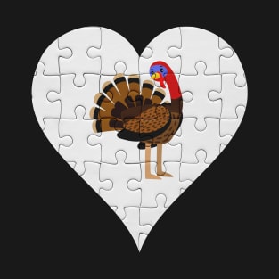 Jigsaw  Turkey Heart Design - Farm Animals Turkey T-Shirt