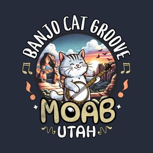 MOAB Utah Arches with Banjo Cat Groove T-Shirt