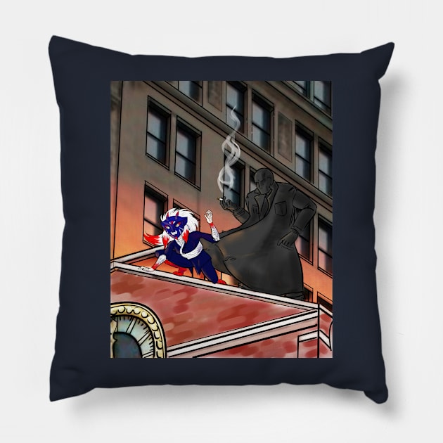 Action Figures #5: Team-Ups Pillow by PatriciaLupien