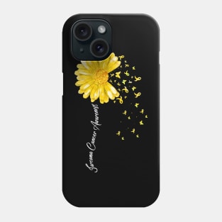 Sarcoma Cancer Awareness Yellow Ribbon Sunflower Warrior Phone Case