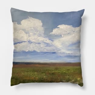 Oil Painting Cloud Landscape Brown Valley Pillow