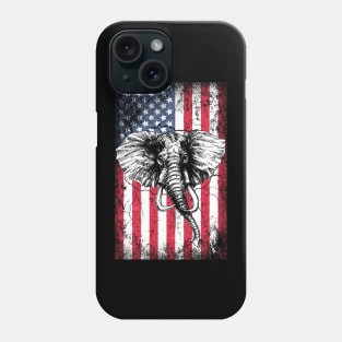 Patriotic Elephant American Flag Phone Case