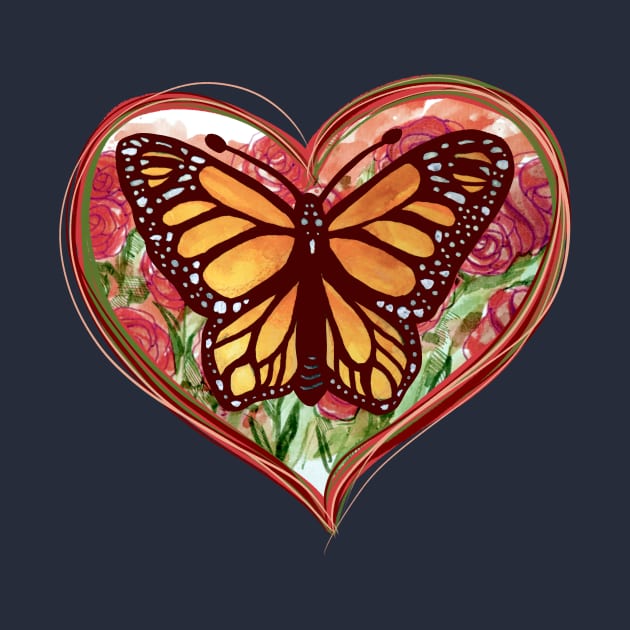 Monarch Butterfly Heart by bubbsnugg