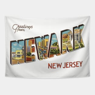 Greetings from Newark New Jersey Tapestry