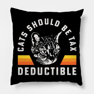 Cats Should Be Tax Deductible Tabby Cat Maine Coon Mom Pillow