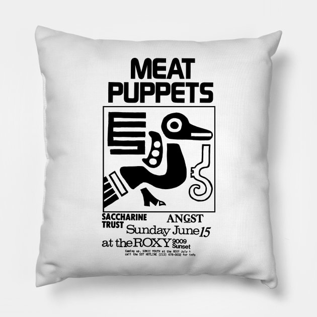 Meat Puppets Concert Flier B Pillow by TheObserver