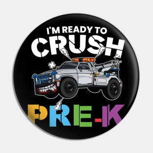 I'm Ready To Crush Pre-K Monster Truck Pre Kindergarten Back To School Gift Pin