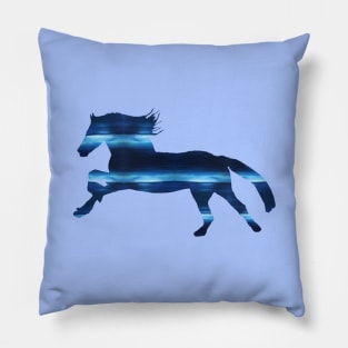 Blue Horse Pillow