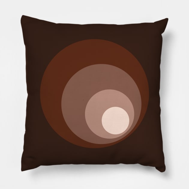 Retro Circles Browns & Creams Pillow by NataliePaskell