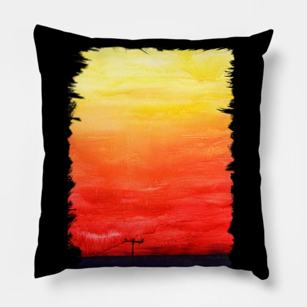 SUNSET brushstrokes Pillow by Timone