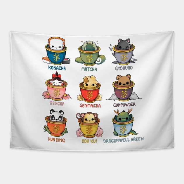 Tea Kawaii Tapestry by Vallina84