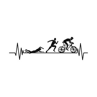 TRIATHLON heartbeat Swim, Bike, Run lover T-Shirt