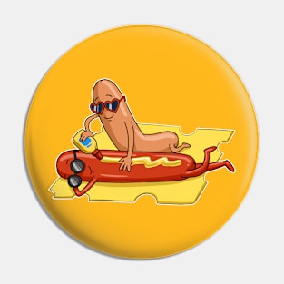 Cover Up Nicely | Hot Dogs, Mustard & Cheese Pin