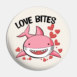 Love Bites Cute Shark Kids Valentines Day Pin