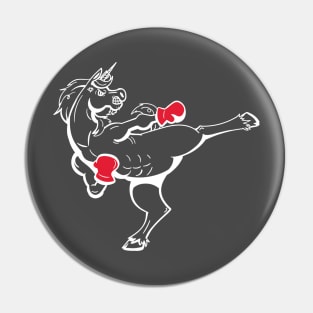 Magical Kickboxicorn White Pin