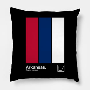 Arkansas State Flag  // Original Minimalist Artwork Poster Design Pillow