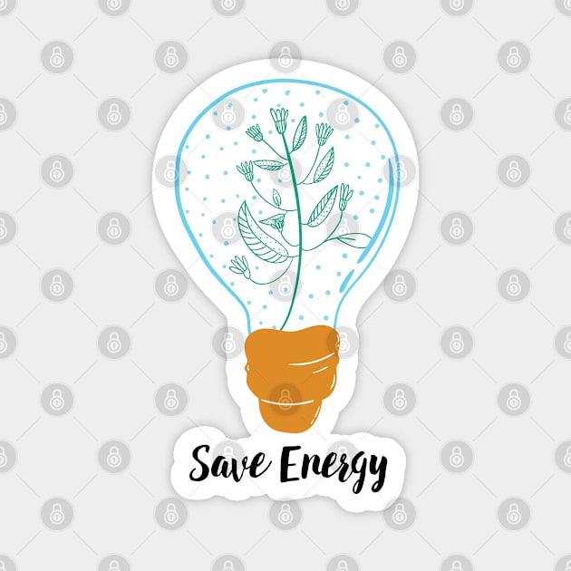 Save Energy Earth Day in Green Magnet by hwprintsco