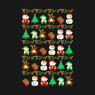 8-Bit Retro Video Game Ugly Christmas Sweater T-Shirt