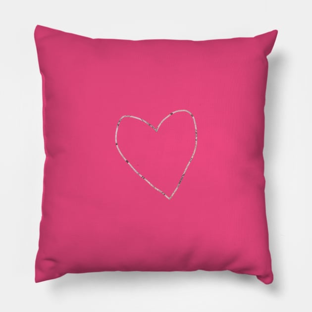 Small Grey Heart Outline Pillow by ellenhenryart