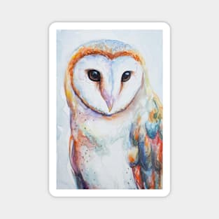 Hand drawing of a polar owl. Magnet