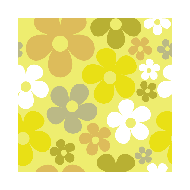 Hippie Floral Yellow Pastel Flower Seamless Pattern by 2CreativeNomads