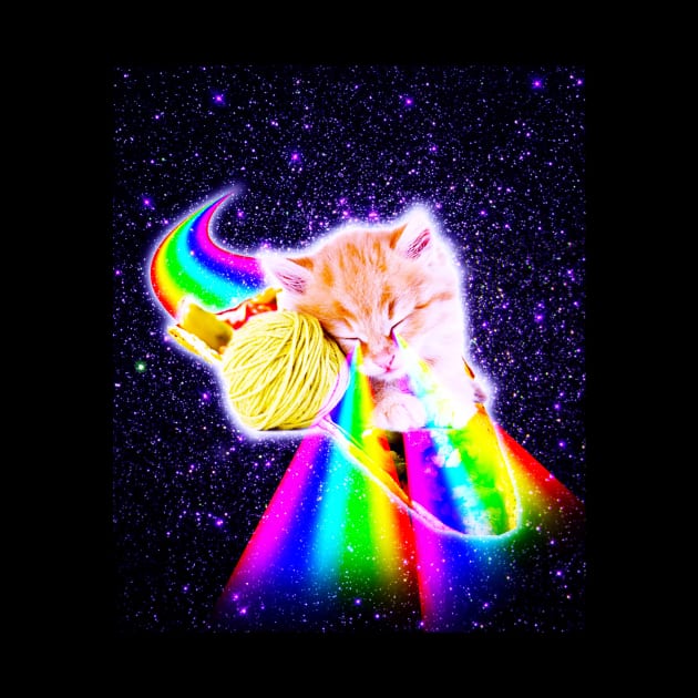 Rainbow Laser Eyes Galaxy Cat Riding Taco by Random Galaxy