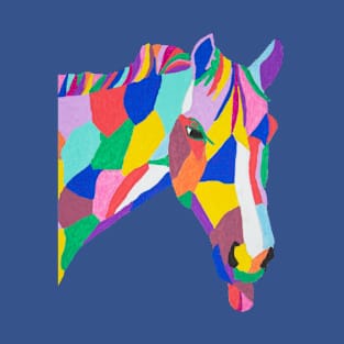 Colorful Horse with Tongue Sticking Out T-Shirt