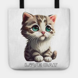 Love Cat, cute cat with tender look Tote