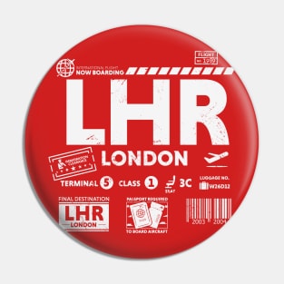 Vintage London LHR Airport Code Travel Day Retro Travel Tag Pin