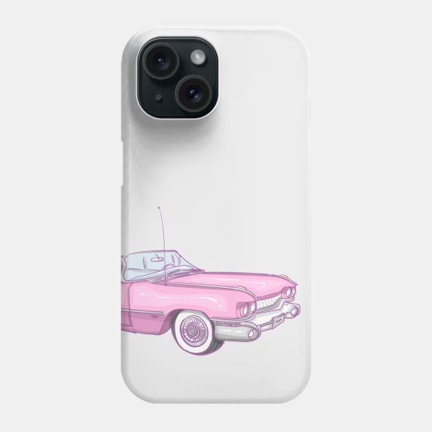 pink cadillac Phone Case by Asome