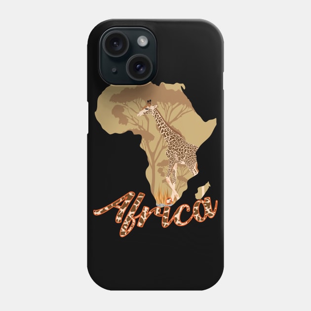 Giraffe auf dem Kontinent Afrika Phone Case by Chipity-Design